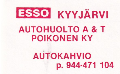 Kyyjärvi, A & T Poikonen Ky Autohuolto ESSO, b552