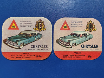 PAULIG KAHVIN KAHVILAPPUJA 2 KPL CHRYSLER TYYPPI 1 JA 2