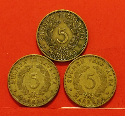 5 mk 1928, 1929 ja 1932. (KD8)