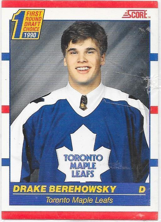 1990-91 Score #434 Drake Berehowsky Toronto Maple Leafs RC