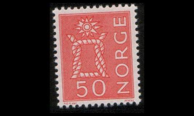 Norja 483 ** Merimiessolmu 50 öre punainen (1962)