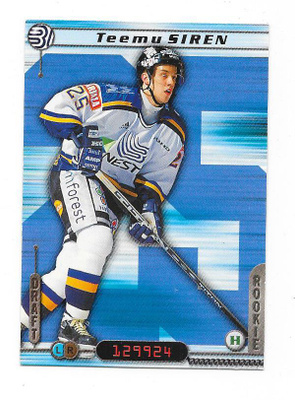 2000-01 CardSet #9 Teemu Siren   Espoo Blues
