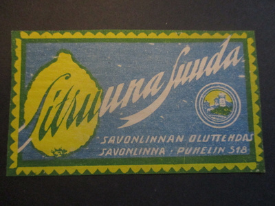 VANHA JUOMAETIKETTI - SIRUUNA SUUDA SAVONLINNA (AB17)