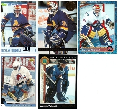 5 x Mv JOCELYN THIBAULT Nordiques Faucons Rookie Kortteja