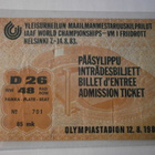Helsinki, Yleisurheilun MM-kisat 1983 pääsylippu 12.8.1983 - pikkukuva 1