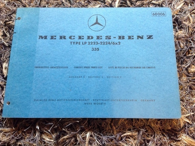 Varaosaluettelo Mercedes-Benz 335,2223 ym,kuorma-auto, 1972