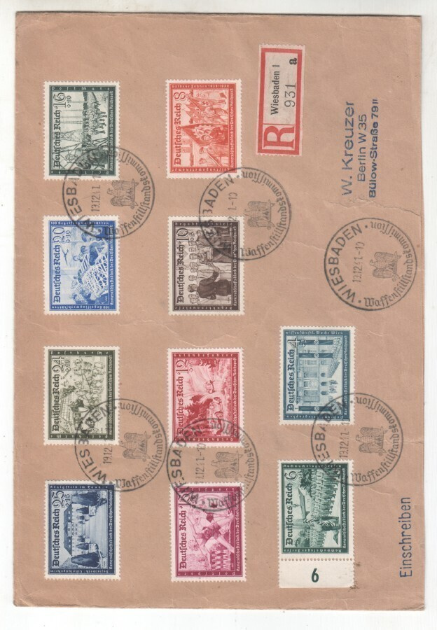 Saksa 1939 Postin työntekijöiden yhteisö sarjaa erik leima k