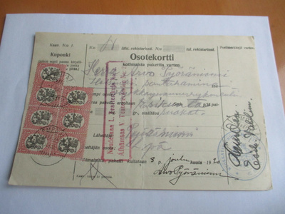 1920 Lempäälä os kortti hyökkäysvaunurykmenttiin Santahamina