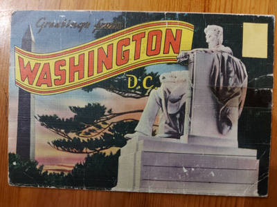 Washington D.C. 16 värikuvan korttihaitari 50-luvulta