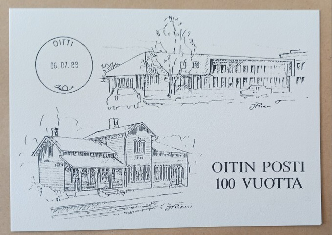 Hausjärvi, Oitin posti 100 vuotta + 2 leimaa, piirrospk ei p