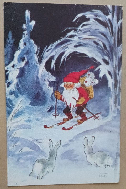 Irma Salmi: Pukki hiihtää lahjoineen, puput katsovat p. 1971