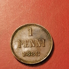 *Suomi *  1 penniä  *1888 *   Copper/Kupari *1+ - pikkukuva 1