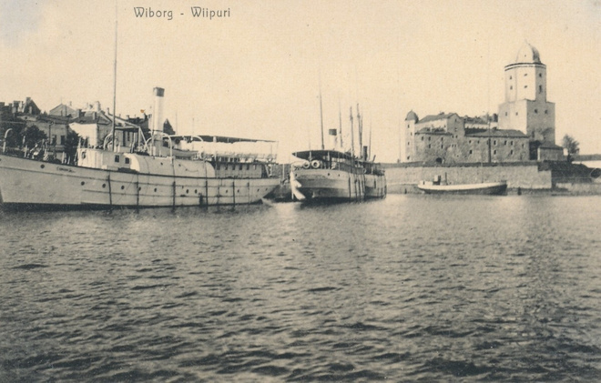 WIIPURI - Laivoja satamassa - vanha Carte Postale