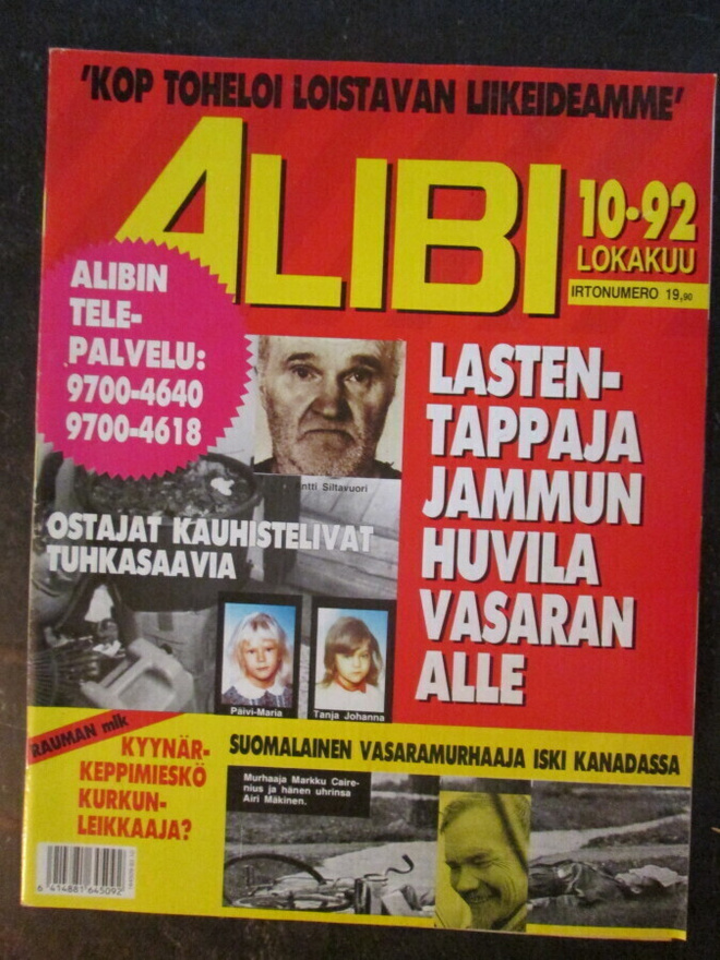 ALIBI LEHTI  10 / 1992 KATSO SISÄLTÖ KUVISTA 2 JA 3