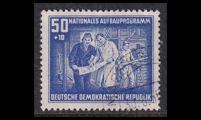 DDR 306 o Jälleenrakennusohjelma 50 + 10 Pf (1952)