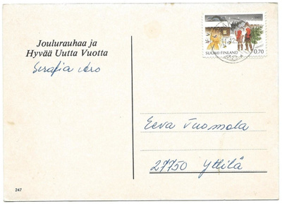 Joulupostimerkki 0,70mk (1981) Säkylä kortilla loisto