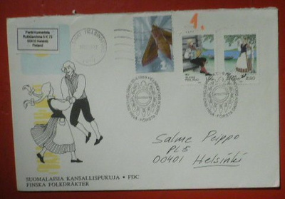 FDC Suomalaisia kansallispukuja 1989