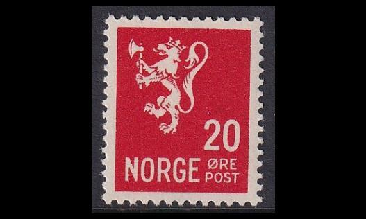 Norja 184 ** Leijona vesil. 20 öre (1937)