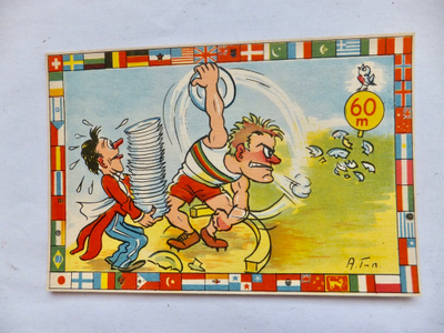VANHA Postikortti Tilgmann Olympia 1952 Helsinki KOMEA
