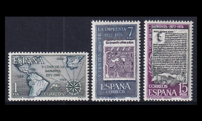Espanja 2059-61 ** Kirjapaino 500v (1973)