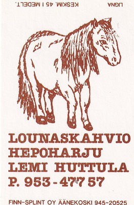 Lemi Huttula. Lounaskahvio Hepoharju    7/15