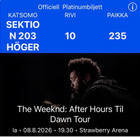 The Weeknd Tukholma lippu - pikkukuva 1