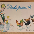 Jenny Nyström: UP pk, nainen syöttää kanoja 1981,kulkematon - pikkukuva 1