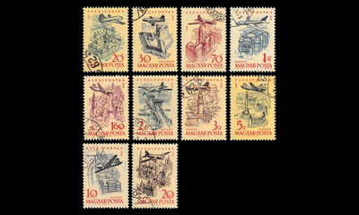 Unkari 1561-70 o Lentoposti lentokoneita maamerkkien yllä (