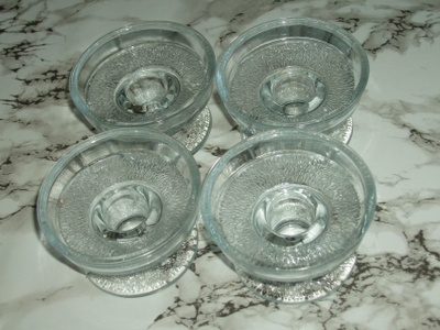4 X Lasinen Kynttilänalusta
