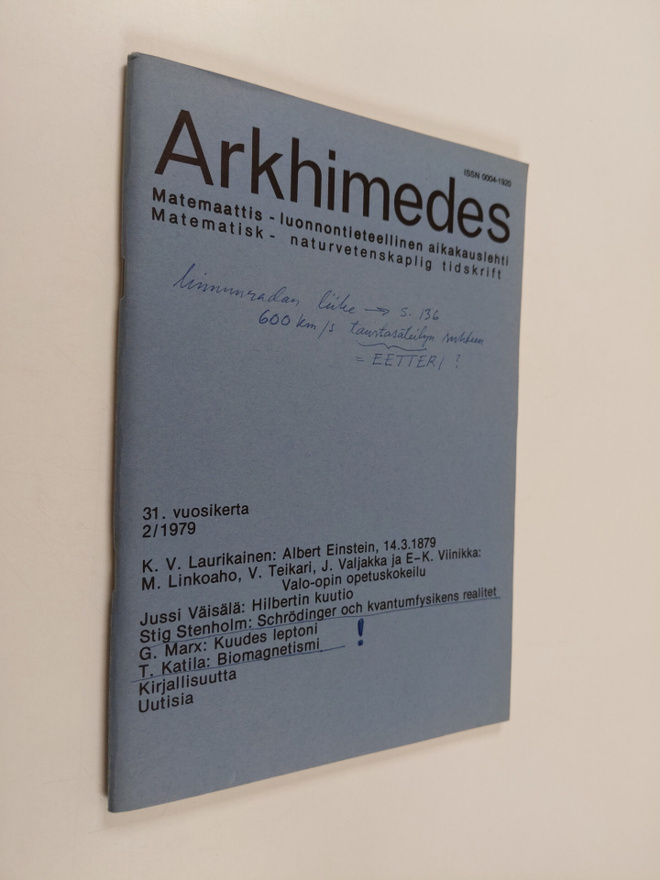 Arkhimedes 2/1979 : Matemaattis-luonnontieteellinen aikak...