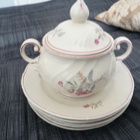 Arabia-40luvun lautaset 6kpl 17cm+sokerikko - pikkukuva 2