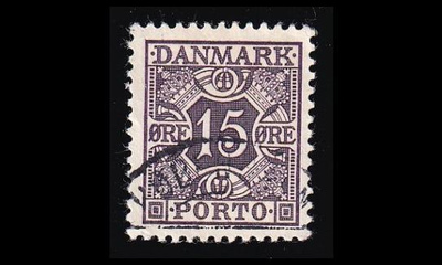 Tanska PORTO_35b o 15 öre harmaan violetti (1937)