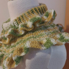 Alina´s Handmade käsityö kauluri valkoinen, keltain vihreä, - pikkukuva 4