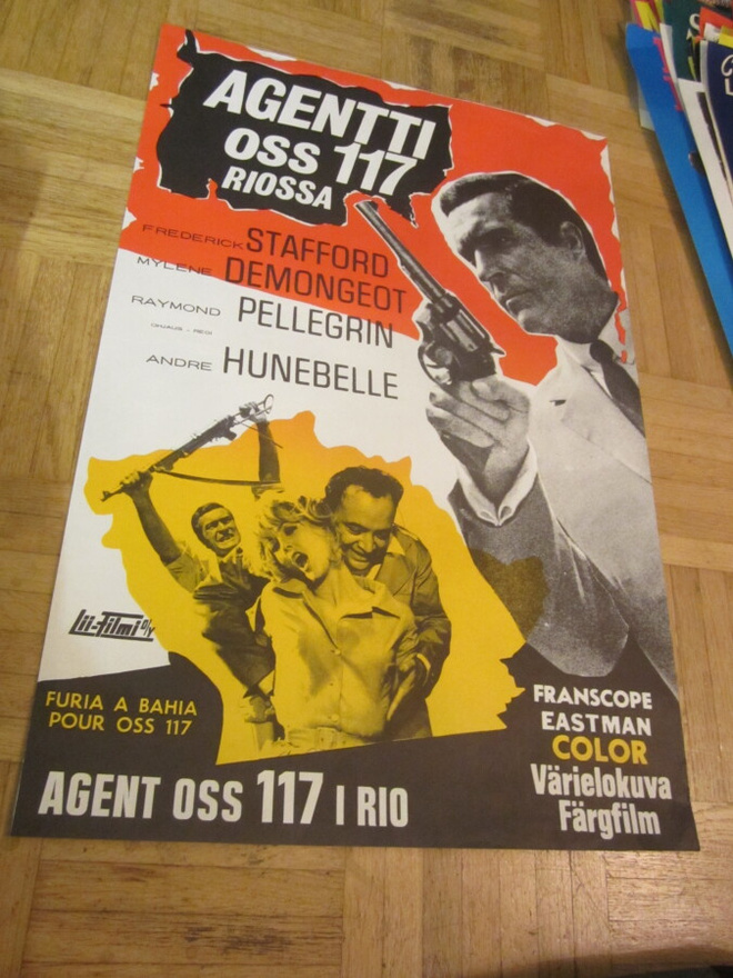 VANHA ORIG ELOKUVAJULISTE AGENTTI OSS 117 RIOSSA