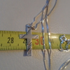 Hopeinen risti riipus 45cm - pikkukuva 4