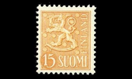 472 ** Leijona 15 mk keltainen (1957)