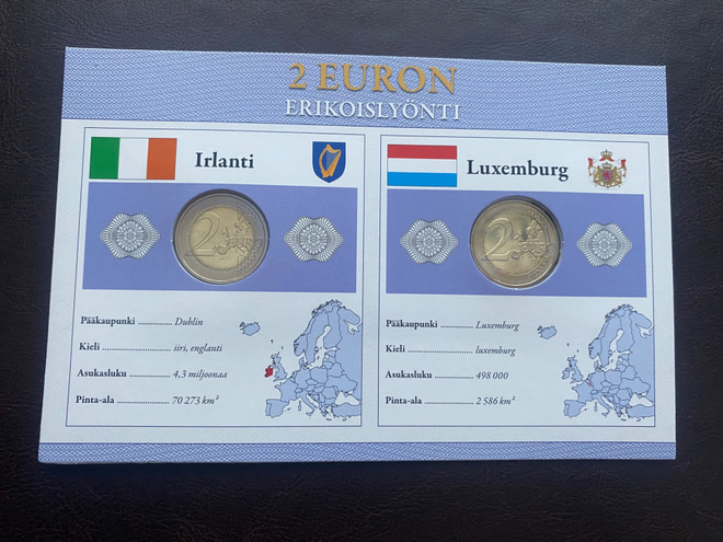 2€ 2015 Irlanti + Luxemburg Monetan erikoissarja UNC