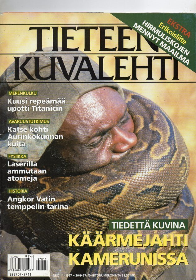 Tieteen kuvalehti n:o 11 1997 Käärmejahtia Kamerunissa.
