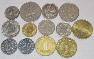 Sekalaisia ulkomaisia kolikoita
