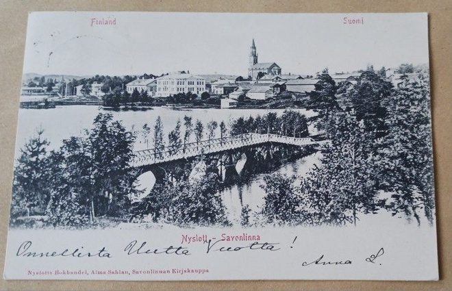 Savonlinna, silta, keskustaa, kirkko, mv pk, p. 1903