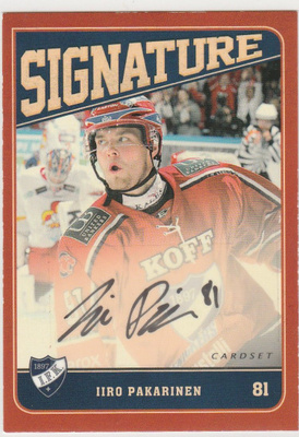 2013/14 Cardset Signature Iiro Pakarinen , HIFK