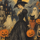 Halloween porukkaa, noita ja kummitukset - pikkukuva 1