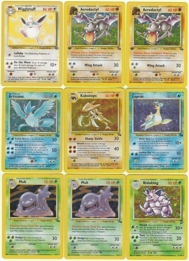 Vanhempia Pokemon TCG Holoja, Rareja ja EX (Huom! kunto)