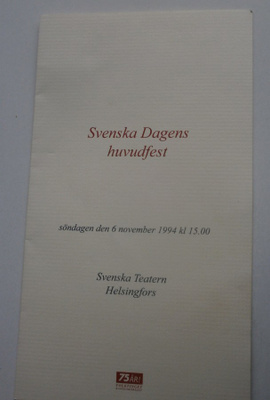 Svenska Dagens Huvudfest 6.11.1994. Svenska Teatern