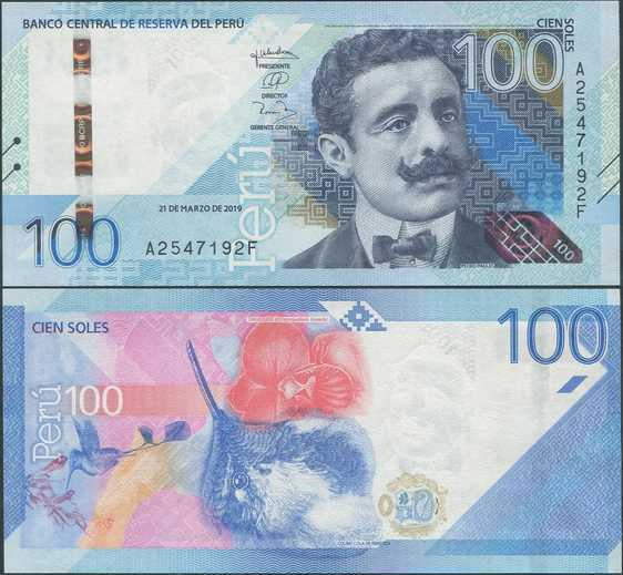 Peru 100 Soles 2019 (P-199) UNC uusi sarja ja design
