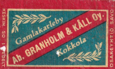 Kokkola Ab. Granholm & Kåll Oy ,  Osakeyhtiö Savo  s3