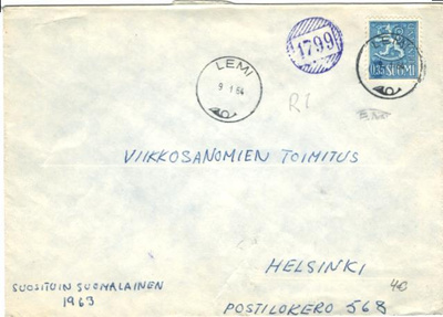 NUMEROLEIMA 1799 LEMI-HELSNKI