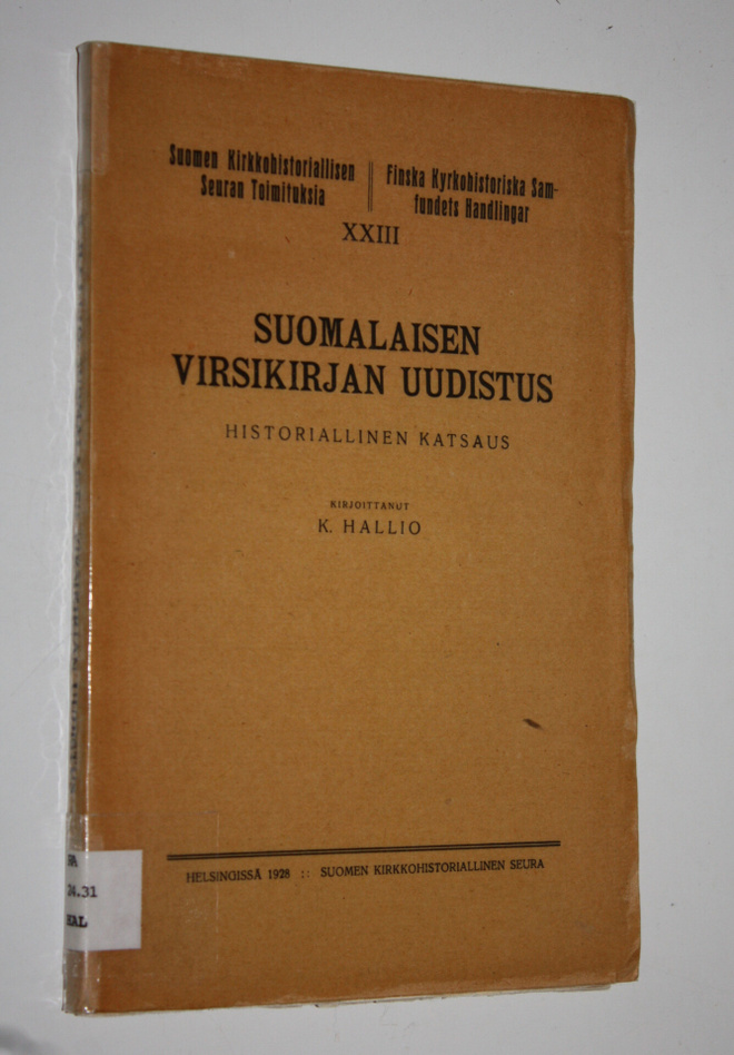 Kustaa Hallio : Suomalaisen virsikirjan uudistus 1-2, Uud...