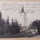 Salo,Uskelan kirkko, kaksi leidiä kalliolla p. 1908 Ruotsiin - pikkukuva 1