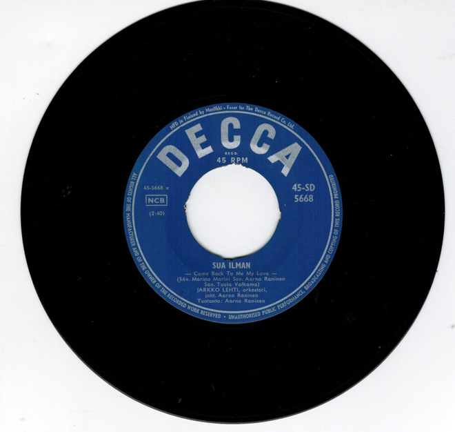 Jarkko Lehti . Sua ilman (single 7")